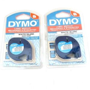 Dymo LetraTag Label Refills White and Blue
